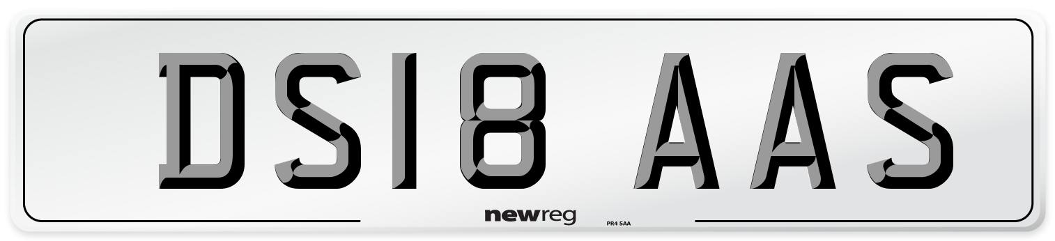 DS18 AAS Number Plate from New Reg